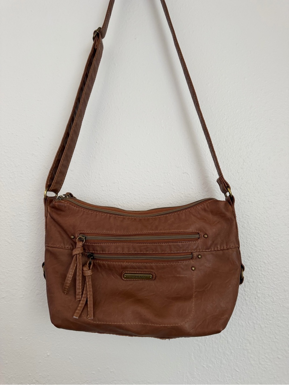Stone & Co. Brown Leather Crossbody Bag